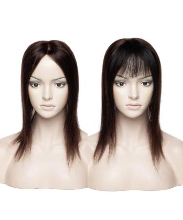 Clip in Bangs - 100% Remy Human Hair Fringe Extension | Natural Straight Black Hairpiece #1 - Buy Online on GoSupps.com