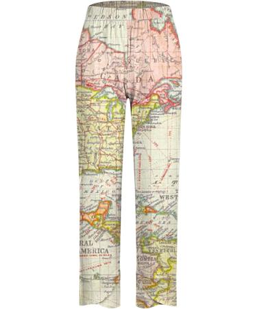 Green Floral Print Wide Leg Capri Pants - Women's Summer Elastic Waist Crop - Plus Size Large - Buy Online on GoSupps.com