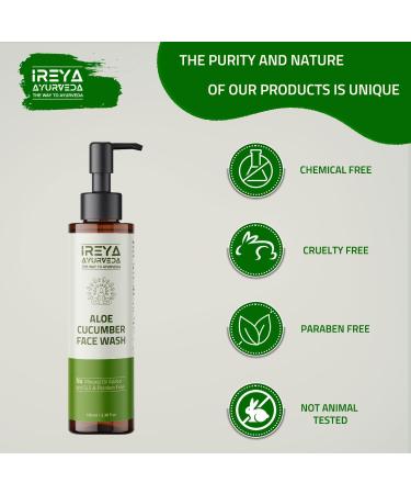 Aloe Vera Cucumber Face Wash 100ml | Vegan Cruelty-Free Cleanser for Men & Women - Buy Online on GoSupps.com
