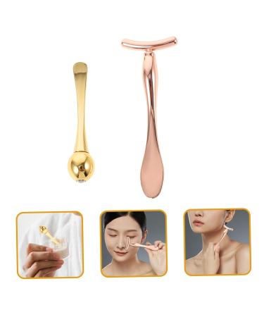 Buy Eye Massage Roller T-Bar Set | Golden Essence Bar & Double-End Facial Mask Spoon for Ultimate Beauty Care - Buy Online on GoSupps.com
