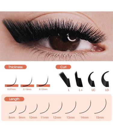 L Curl Round Lash Extension 0.07mm - Classic Individual Eyelash Extensions 8-15mm Mixed Tray | Matte Black False Lashes Supplies - Buy Online on GoSupps.com