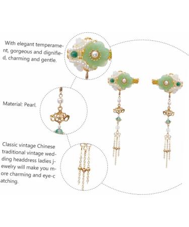 minkissy 3 Pairs Tassel Hair Clip Women Hairpin Antique Chinese Hair Pins Chinese Flower Hair Clips Japanese Bride Hairpins Accesorios Para Mujer Jade Pearl Barrettes Hanfu Bun Miss - Buy Online on GoSupps.com