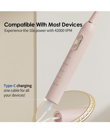 Pink Series Ultra Whitening Electric Toothbrush ADA Accepted 5 Modes 42 000 VPM 50 Days Power Type-C Fast Charge Buy Internationally - Buy Online on GoSupps.com