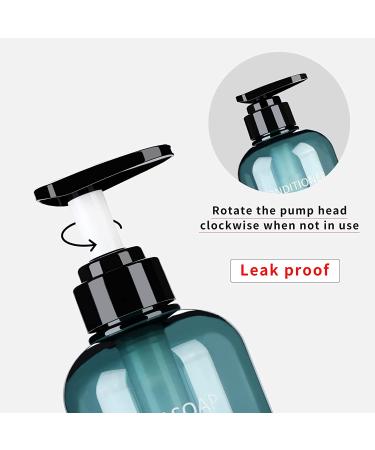 3pc 16.9oz Shampoo & Conditioner Dispenser Bottles - Refillable Pump Containers Set for Shower Body Wash - Reusable Blue Ocean Design - Buy Online on GoSupps.com