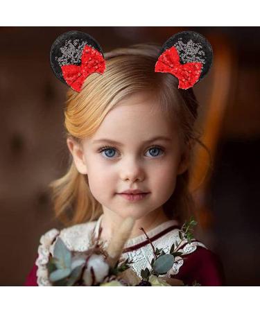 Bartosi Mouse Ears Hair Clips Set - Sequin Minnie Ear Clips for Women & Girls | Disney Costume Theme Party Accessories (2 PCS) - Buy Online on GoSupps.com