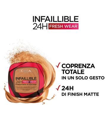 L'Or al Paris Infaillible 24h Fresh Wear Make-Up Powder 330 Hazelnut - Waterproof Matting Formula for All-Day Festival Wear - Buy Online on GoSupps.com