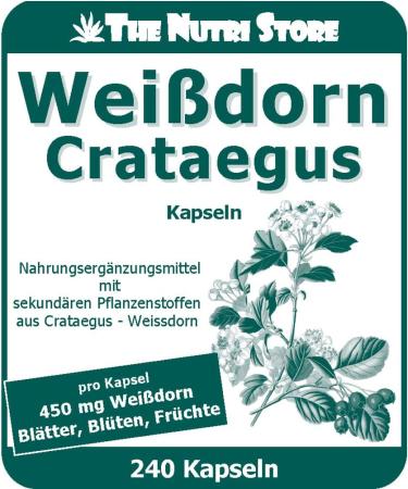 Buy Nutri Store Hawthorn 450 mg Capsules - 240 Pieces | Premium Crataegus Supplement for Heart Health - Buy Online on GoSupps.com