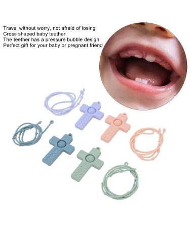 4PCS Cross Design Silicone Baby Teether Set with Lanyard - Teething Toy for Newborns, Ideal Kids Gift - Buy Online on GoSupps.com
