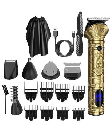 Hair Clippers for Men 6 in 1 Hair Trimmer Grooming Kit Hair Clipper Nose Trimmer Shaver Body Trimmer Professional Rechargeable Metal Vintage
