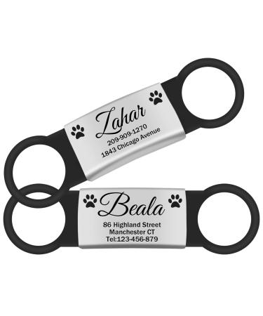 JATEBI Personalized Pet ID Tags, Stainless Steel Dog Tags,Custom  Bone&Hollowed Paw Shaped Engraved Dog Name, Label, Address & Phone,  Customizable on Both Sides(Gold,S) Gold Small