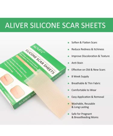Silicone Scar Sheets for C-Section Surgery, Burns, Keloids, Acne & More - 4 Reusable Strips - 2 Months Supply - Buy Online on GoSupps.com