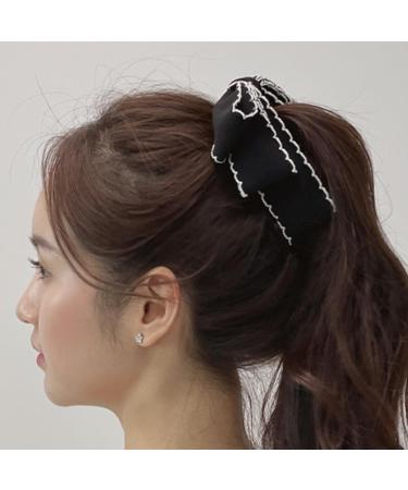 Horsetail Banana Clip Bowknot Banana Hairpin for Women Multi-Functional Hair Shaping Tool for Applying Makeup Indoors Outdoor Parties Washing Your Face Exercising Bathing Black - Buy Online on GoSupps.com