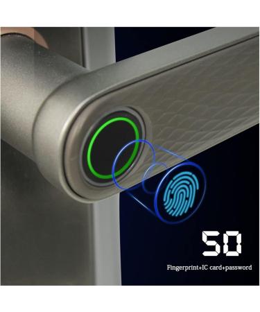 Electronic Smart Door Lock with Biometric Fingerprint/Smart Card/Password/Key Unlock/USB Emergency Charge (Color : Gray) (Gray) - Buy Online on GoSupps.com