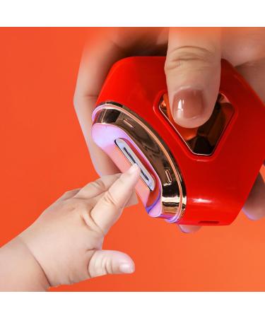 Automatic Nail File | Rechargeable Toenail Cutter - 2-in-1 Automatic Fingernail Cutter & Polisher Electric Nail File with Nail Clip Storage for Kids Seniors Red - Buy Online on GoSupps.com