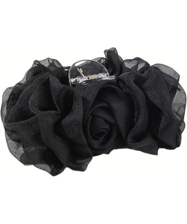amangul Chiffon Hair Clips -Slip Large Hair Clamps Cute Hair Catch Hair Pins Barrettes Strong Hold Hairpin for Girls(Black) - Buy Online on GoSupps.com