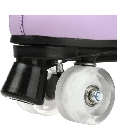 Women's PU Leather High-top Roller Skates | Purple Flash Wheel | Indoor Outdoor Skating Shoes - Size 8 M US40 - Buy Online on GoSupps.com