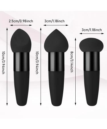 Buy Sibba 3-Piece Make-Up Sponge Set | Beauty Blender for Flawless Foundation & Concealer | Mini Angle Brush | Black - Buy Online on GoSupps.com