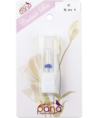 PANA Nail Carbide 5 in 1 Bit - Two Way Rotate use for Both Left and Right Handed - Fast remove Acrylic or Hard Gel - 3/32" Shank - Manicure Nail Art Drill Machine (Medium - M Silver) Medium - M Silver - Buy Online on GoSupps.com