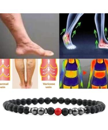 Magnetic Foot Chain - 8.3 Inner Size 6mm Black Frosted & Red Stone 2 Pack - Remove Static Electricity & Improve Sleep - Buy Online on GoSupps.com
