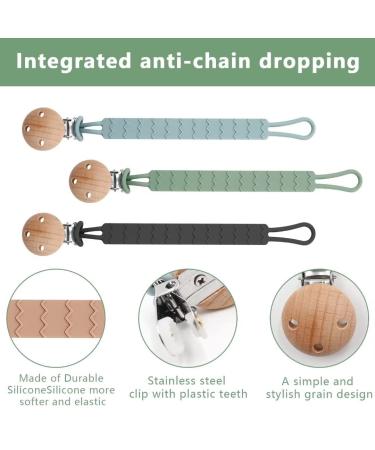 Buy Silicone Pacifier Chain 2-Pack for Boys & Girls | Durable & Flexible Clips in Purple & Pink - Buy Online on GoSupps.com