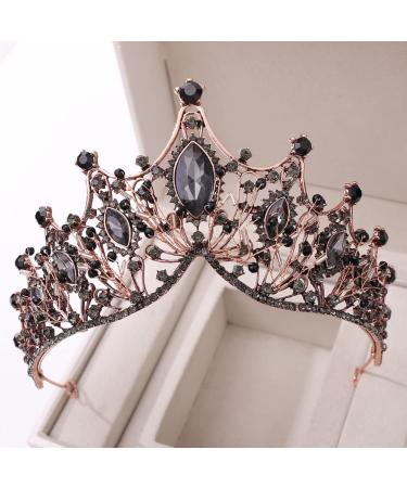 Elegant Wedding Tiara for Women | Rhinestone Bride Crown & Princess Headband | Perfect for Birthdays Halloween & Costume Parties | Silver & Black Options - Buy Online on GoSupps.com