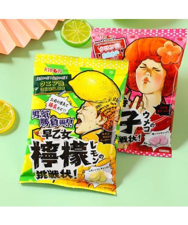 Nobel Japanese Candy Nostalgic Super Sour Lemon Hard Candy Chewy Bonbons Filled Candy Japanese Snacks Box & Candy Gift for Journey Through Asia Imported from Japan (Lemon - 83.6g Bags (Pack of 2)) - Buy Online on GoSupps.com