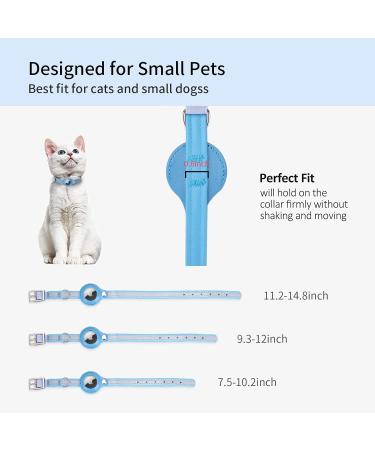 KOCNYDEY Leather Reflective AirTag Cat Collar Anti-Lost Cat Tracker Collar GPS Cat Collar with AirTag Adjustable Holder & Bell Integrated Apple Air Tag Cat Collar for Cats Kittens Small Dogs (Blue) XS (19-26cm) Blue - Buy Online on GoSupps.com
