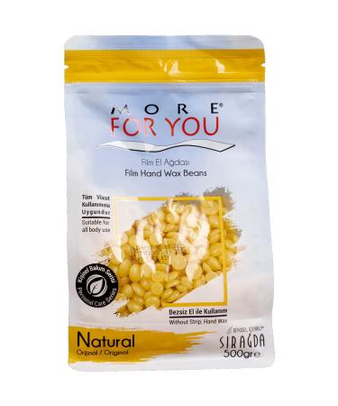 More For You Film Hand Wax Beans Natural (Yellow) 500gr - Hot Wax Warm Wax Hair Removal Hot Wax Sir Agda Depilatory Wax