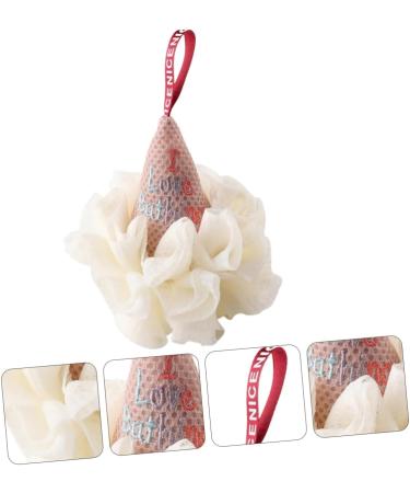 Housoutil 2 Pcs Ice Cream Bath Sponge | Adorable Loofah for Face Cleansing & Shower | Soft White Polyester Cleaning Scrubber - Buy Online on GoSupps.com