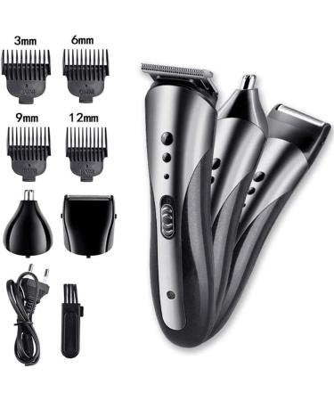 Professional Men's Hair Clipper & 3-in-1 Electric Trimmer | Rechargeable Cordless Grooming Kit for Nose Hair & Shaving - Buy Online on GoSupps.com