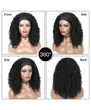 Hanne Fashion Headband Wig Short Dreadlock Goddess Hand Braided Twist Synthetic Wigs for Black Women - Daily Cosplay Braided Curly Wig 1B - Buy Online on GoSupps.com