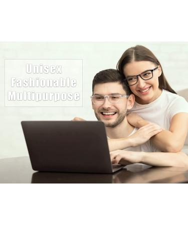 Blue Light Blocking Glasses for Men & Women - Fashion Nerd Eyeglasses - Relieve Eye Strain - Pack of 2 - Buy Online on GoSupps.com