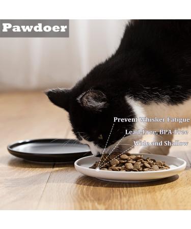 Pawdoer Ceramic Shallow Cat Dish 3 Pack - Whisker Fatigue Free Bowls for Short Legged Munchkin Cats in Blue, Yellow, and Pink - Buy Online on GoSupps.com
