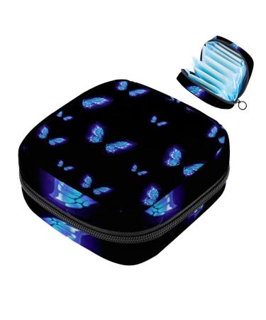 Sanitary-napketten storage bag shiny blue butterfly menstrual cup portable women's tape storage pockets female menstruation first period bag color 10