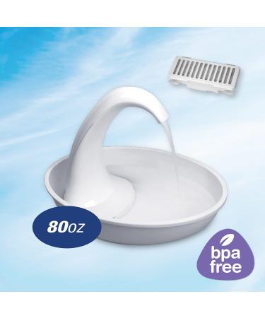 Pioneer Pet Swan Pet Drinking Fountain - 80oz Water Capacity (White Plastic) - Buy Online on GoSupps.com