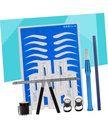 Mikinona Rings Coffee Three-point Pen Ruler Cup Eyebrow Pencil Microblading Blue Pigment Skin Dark - Buy Online on GoSupps.com