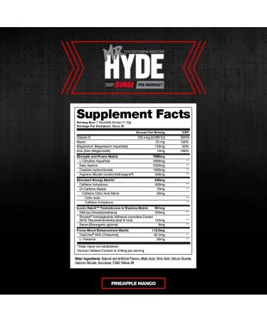 ProSupps Mr. Hyde Test Surge Testosterone Boosting Pre-Workout Pineapple Mango 11.8 oz (336 g) - Buy Online on GoSupps.com
