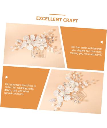 Angoily Wedding Hair Comb Clip Tiara Pearl Wedding Hair Accessories Crystal Hair Accessories Rhinestone Hair Clips Flower Hair Comb Bride Wedding Headdress Bridal Headpieces Abs Hair up - Buy Online on GoSupps.com
