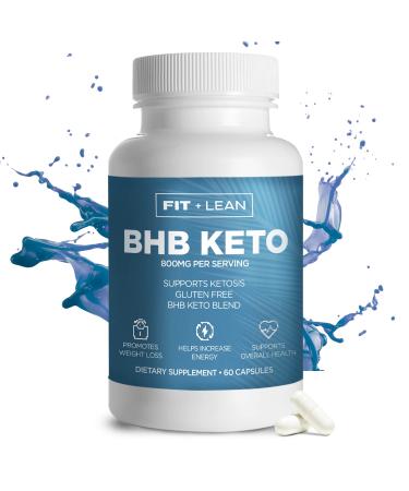 FIT + LEAN Premium Keto Diet Pills - Manage Cravings, Use Fat for Energy with Ketosis, Support Metabolism, Boost Focus & Energy, BHB Keto Supplement for Men & Women - 30 Day Supply
