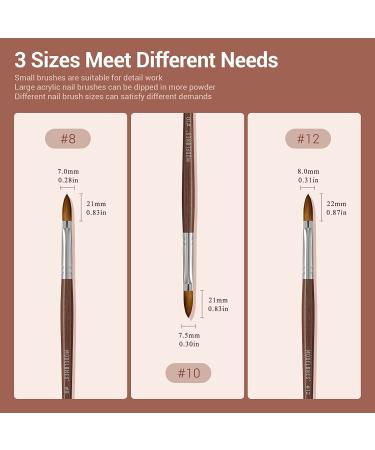 Modelones Acrylic Nail Brush Size 8 - Pure Kolinsky Hair Bristles - Professional Manicure Pedicure Tool for DIY Home Salon - Buy Online on GoSupps.com