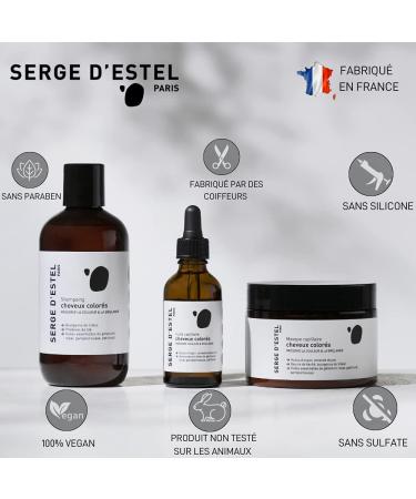 SERGE D'ESTEL PARIS Colored Hair Care Routine 550ml Protects - Hydrates - Maintains and Prolongs the Hold of Plant-Based Coloring 100% Vegan Formula Made in Paris - Buy Online on GoSupps.com