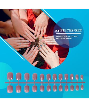 lmoikesz 24 Pieces Solid Coffin False Nails DIY Exquisite French Unique Graceful Colour-fast Personality Acrylic Nail for Manicure Salons 37 - Buy Online on GoSupps.com