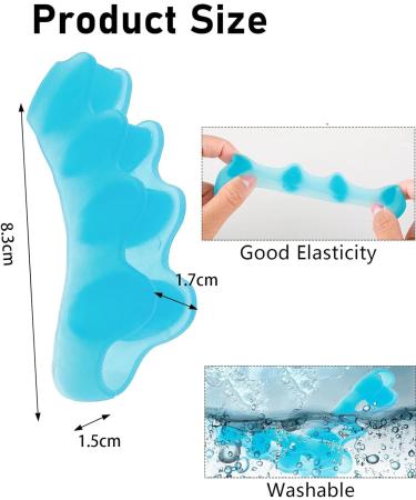 4-Piece Blue Toe Separators Set for Nail Varnish | Toe Spacers, Straightener & Stretcher for Hammer Toe, Overlapping Toes & Bunions | Men & Women - Buy Online on GoSupps.com