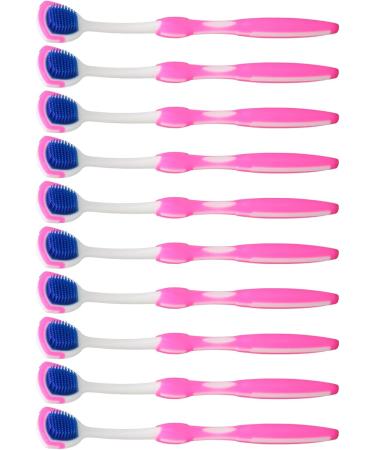 Buy Verdant Touch Tongue Cleaner Brush - Ergonomic Silicone Tongue Scraper for Oral Hygiene - Long Handle Pink - Buy Online on GoSupps.com