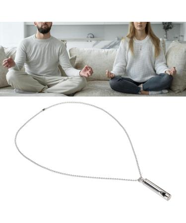 Breathing Necklace for Anxiety Relief | Calming Whistle Necklace for Meditation | Silver Wearable Jewelry - Buy Online on GoSupps.com