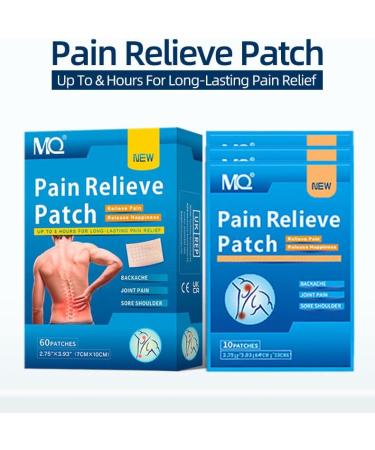 Pain Relief Patch Plaster - 60 Pcs, Long Lasting Effect, Promotes Blood Circulation | For Knee Pain, Backache, Joint & Muscle Pain - Medicated Plaster - Buy Online on GoSupps.com