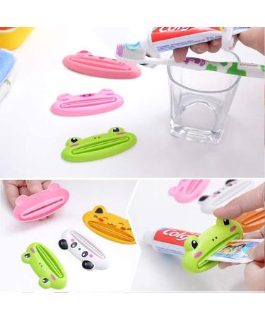 LOVEINUSA 10PCS Kids Cartoon Animal Toothpaste Squeezer Set - Frog Panda Cat Pig | Toothpaste Tube Dispenser for Children - Buy Online on GoSupps.com