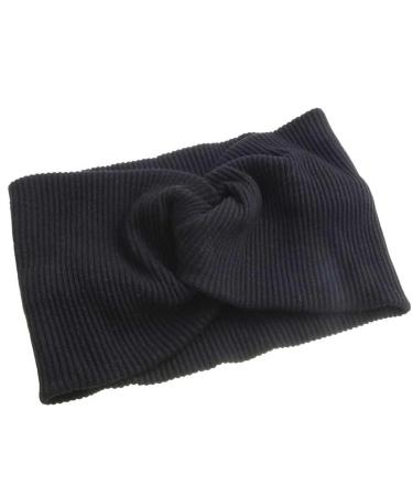 Rib Turban Hair Band Wide Cross Hair Band Casual Simple Volume Hair Accessories Black