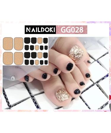 NAILDOKI Nail Stickers - 6 Sheets (132 Pieces) Full Wraps Self-Adhesive Gel Nail Art Decals for Women & Girls | F-01 Design - Buy Online on GoSupps.com
