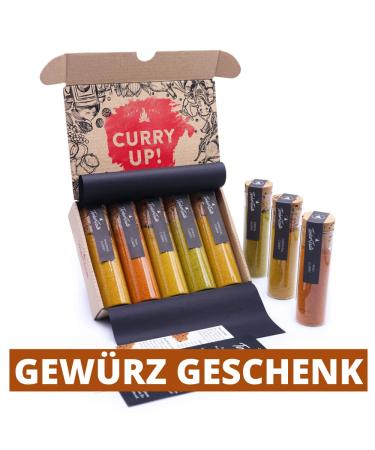 Indian Spices Gift Set | 5x Curry Spice Mix & Taste Guide (PDF) | Perfect Kitchen Gift for Easter & Culinary Enthusiasts - Buy Online on GoSupps.com
